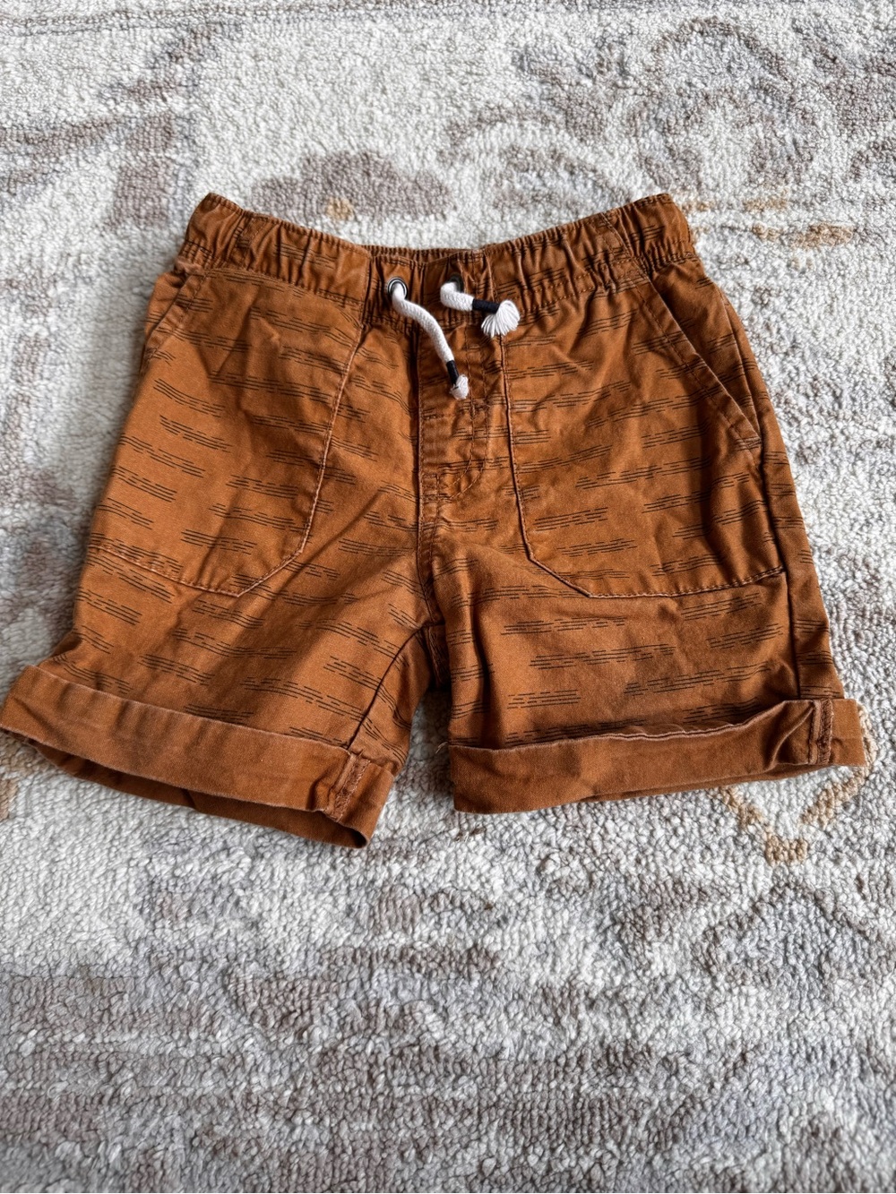 Cat & Jack khaki with stripes drawstring shorts 2t